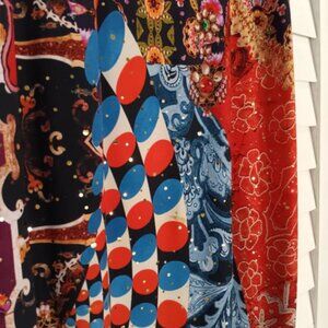 Joseph Ribkoff Cold Shoulder Dress | Multicolor Graphic Print | Size 10